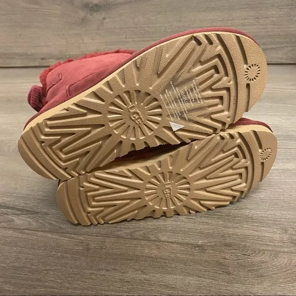 UGG | Mini Bailey Corduroy Bow Boots Kiss Red Size 6 New