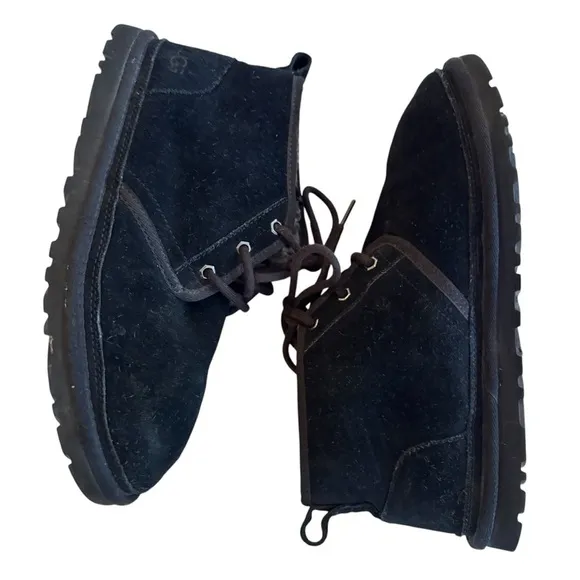 UGG Neumel Black Suede Shearling Lined Chukka Boots - Men’s Size 9