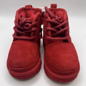 UGG Neumel II Boy or Girl Shearling Chukka Boots in Red. Toddler Sz: 10