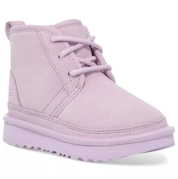 UGG NEUMEL SHEARLING SUEDE LACE UP CHUKKA BOOTS SZ 5 IN LAVENDER FOG