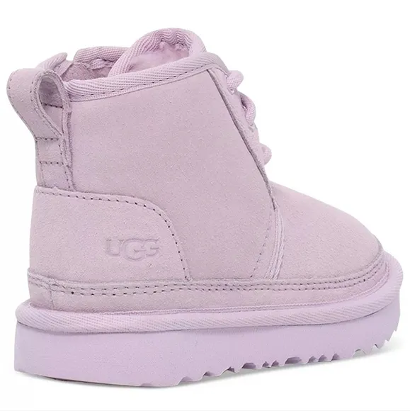 UGG NEUMEL SHEARLING SUEDE LACE UP CHUKKA BOOTS SZ 5 IN LAVENDER FOG