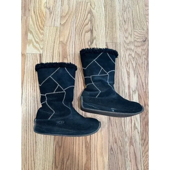 UGG Patchwork Geometric Stitching Shearling Boots