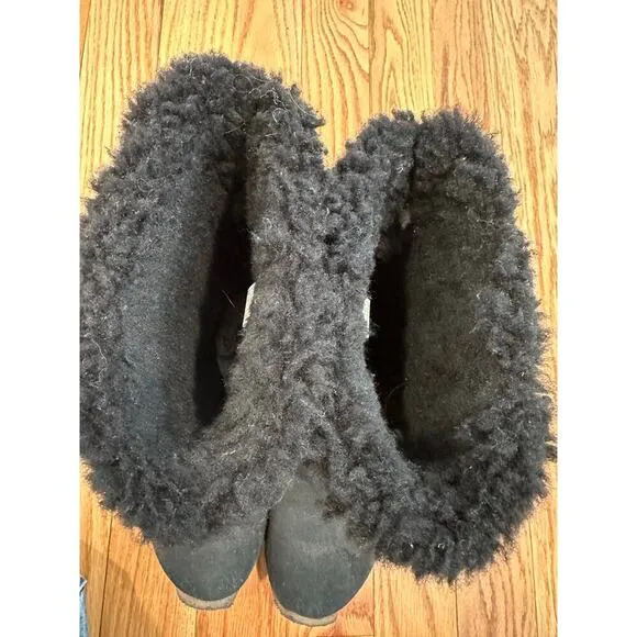 UGG Patchwork Geometric Stitching Shearling Boots