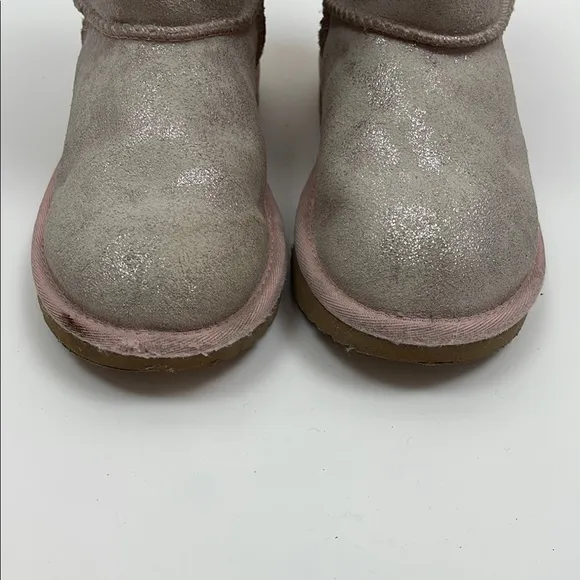 UGG Pink and Cream Shearling Boots
