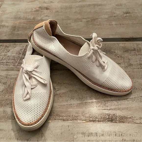 UGG PINKETT Lace Up Hyper Weave Casual Sneakers 1016754 WHITE