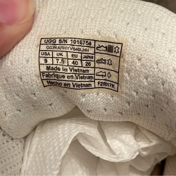 UGG PINKETT Lace Up Hyper Weave Casual Sneakers 1016754 WHITE