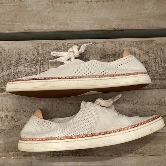 UGG PINKETT Lace Up Hyper Weave Casual Sneakers 1016754 WHITE
