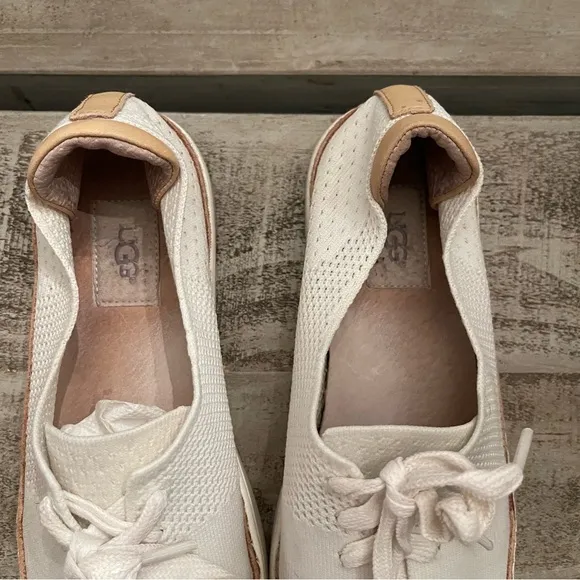 UGG PINKETT Lace Up Hyper Weave Casual Sneakers 1016754 WHITE