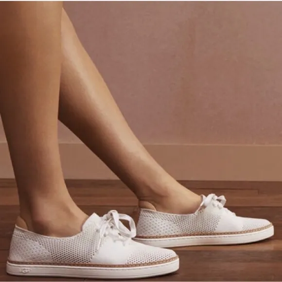 UGG PINKETT Lace Up Hyper Weave Casual Sneakers 1016754 WHITE