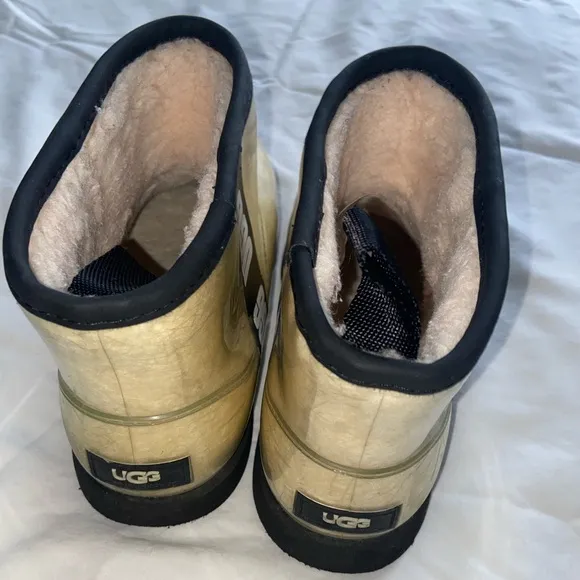 UGG PVC Ankle Chelsea Boots rain girls 👧🏻 shearling  winter beige waterproof