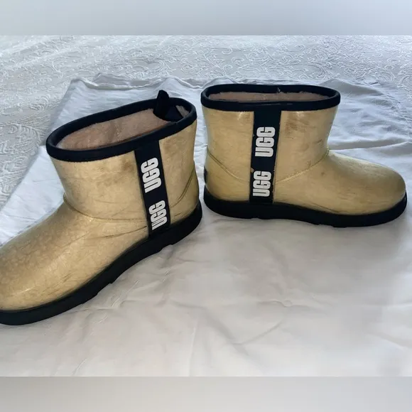 UGG PVC Ankle Chelsea Boots rain girls 👧🏻 shearling  winter beige waterproof