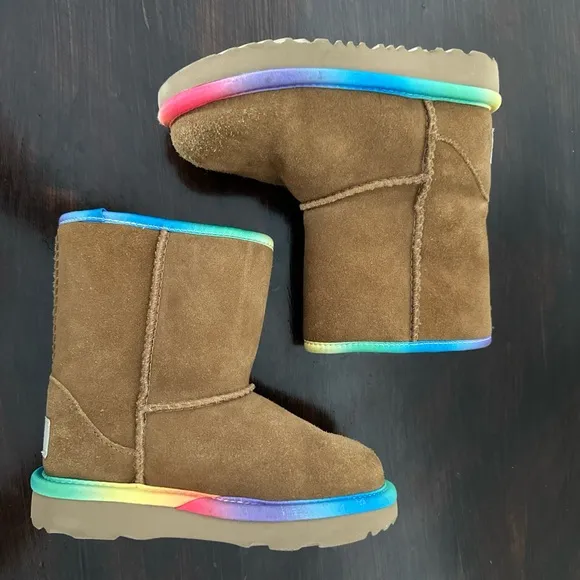 Ugg Rainbow Genuine Shearling Lined Boot Toddler Chestnut Boots Toddler Size 9