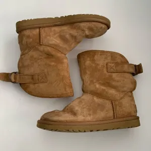 UGG Remora chestnut suede leather ankle boots shearling wool lined size 6