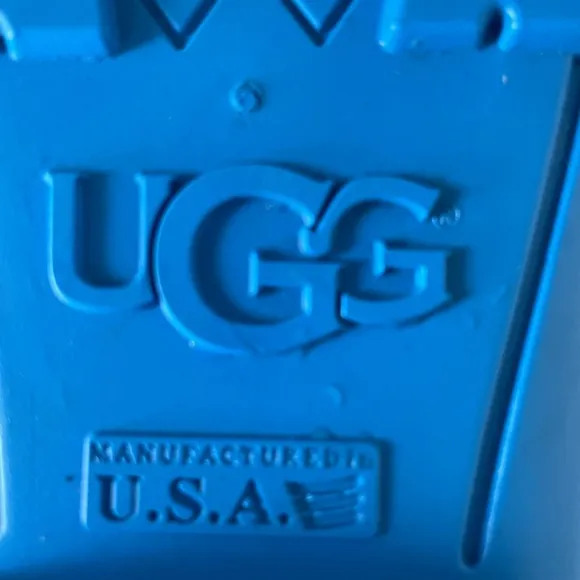 UGG Sienna Rubber Shearling Lined Glossed Blue Rain Boots Size 7
