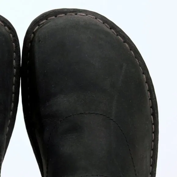 UGG Torrey Shearling Leather Suede Lace Up Boots Black Women 6