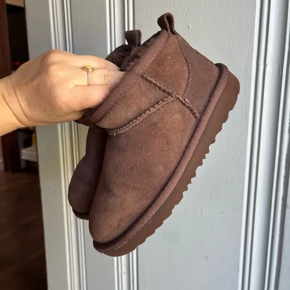 UGG Ultra Mini Chocolate Brown Shearling Boots