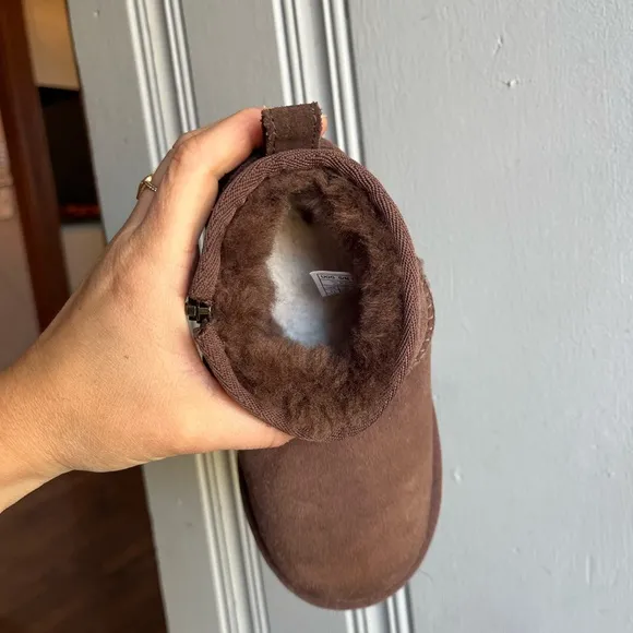UGG Ultra Mini Chocolate Brown Shearling Boots
