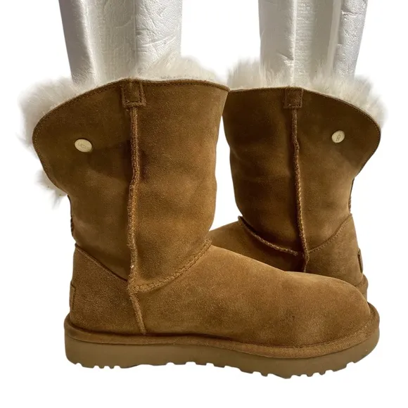 UGG Valentina Swarovski Crystal Bling Chestnut Toscana Cuff Boots SIZE 8 :  $190
