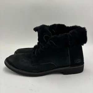UGG Women's 11 Black Suede Shearling Lined Quincy Cuffable Ankle Boots