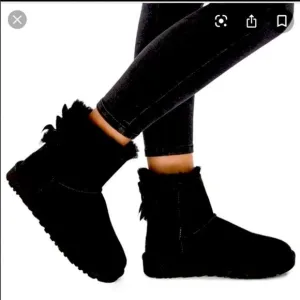 UGG Womens Black Mini Bailey Bow corduroy Boots 9
