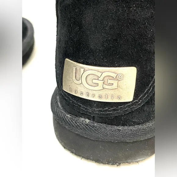 UGG Women’s Black Suede Leather Whitley Lace-Up Boots