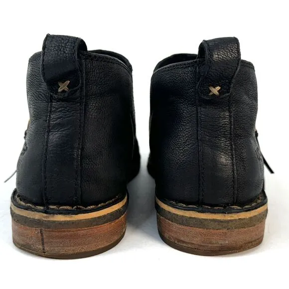 UGG Womens Size 10 Clementine Ankle Boots 1008703 Black Leather Shearling Lined