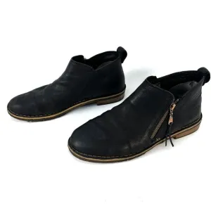UGG Womens Size 10 Clementine Ankle Boots 1008703 Black Leather Shearling Lined