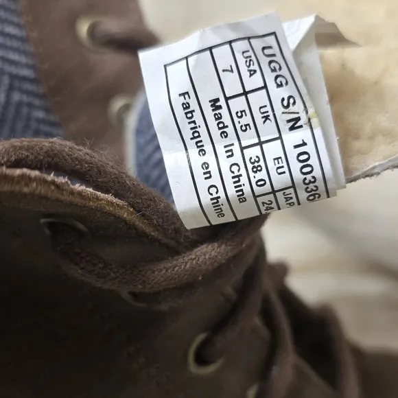 UGG Women’s Zea Chocolate Brown Wedge Ankle Shearling Boots Size 7