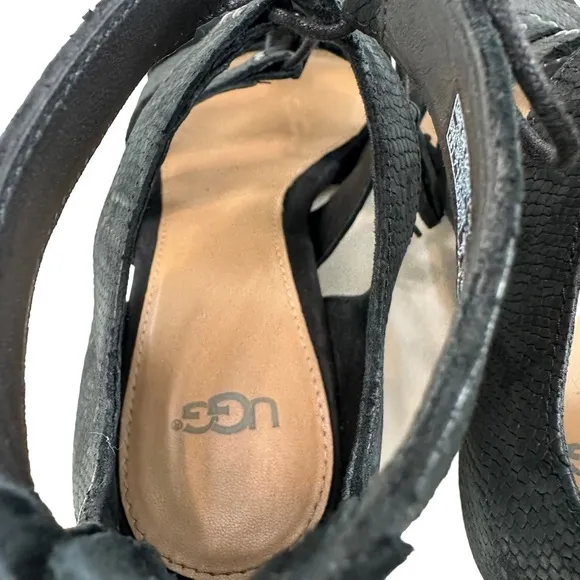 Ugg Yasmin Snakeskin Embossed Wedge Sandals Size 8.5