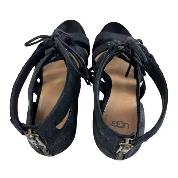 Ugg Yasmin Snakeskin Embossed Wedge Sandals Size 8.5