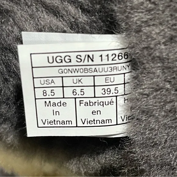 UGG Zariyah Boots Suede Shearling Ankle Booties - Charcoal Gray - Sz - 8.5