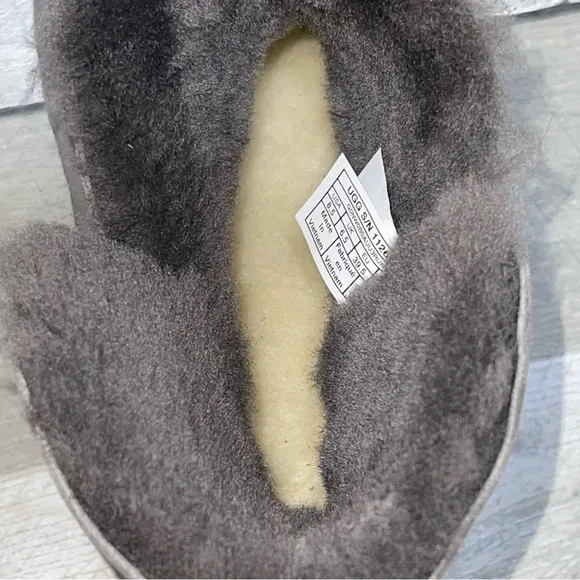 UGG Zariyah Boots Suede Shearling Ankle Booties - Charcoal Gray - Sz - 8.5