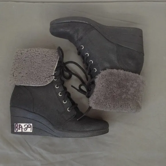 UGG Zea WP Genuine Shearling Lined Wedge Boot