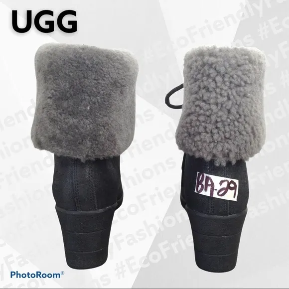 UGG Zea WP Genuine Shearling Lined Wedge Boot