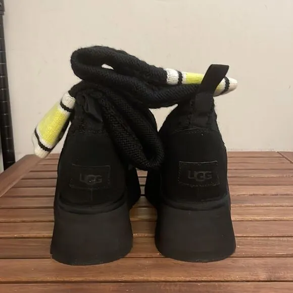 UGG Classic Sweater Letter Boots Black USA Women Size 8/UK 6/EU 39(MSRP$250)