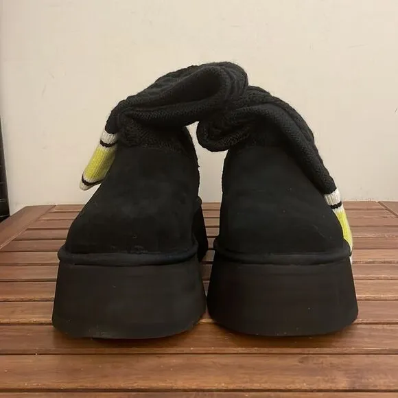 UGG Classic Sweater Letter Boots Black USA Women Size 8/UK 6/EU 39(MSRP$250)