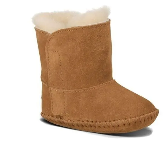 UGGS Baby Boots sz 1 Suede Fur Lined NEW