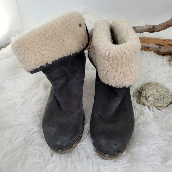 Ugg shearling clog boots