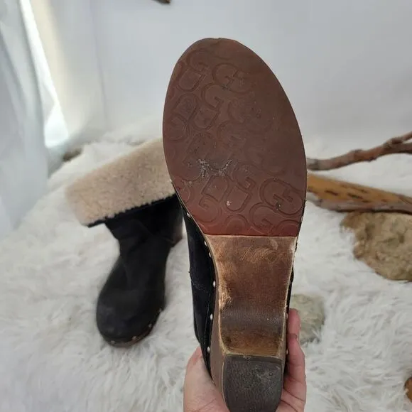 Ugg shearling clog boots
