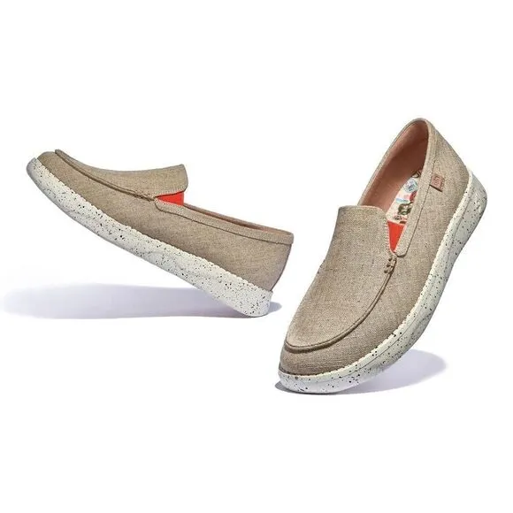 UIN Men's Loafers Slip On Casual Comfort Travel Shoes(Tarragona 3 - Linen White)