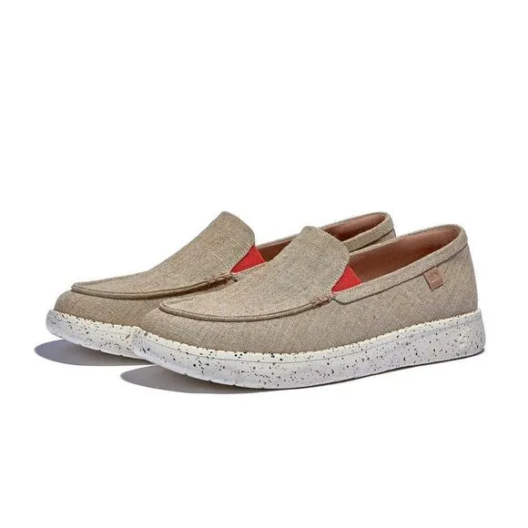 UIN Men's Loafers Slip On Casual Comfort Travel Shoes(Tarragona 3 - Linen White)