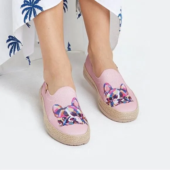 UIN Women's Espadrilles Knitted Lightweight Casual Shoes Marbella II (Lazy Dog)