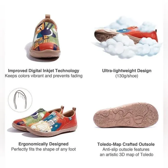UIN Women's Walking Shoes Microfiber Lightweight Sneaker (Welcome to Scottland)