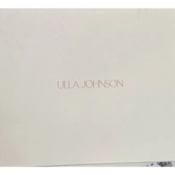 ULLA JOHNSON FREYA FLAT IN METALLIC SILVER NWB Size 38/8