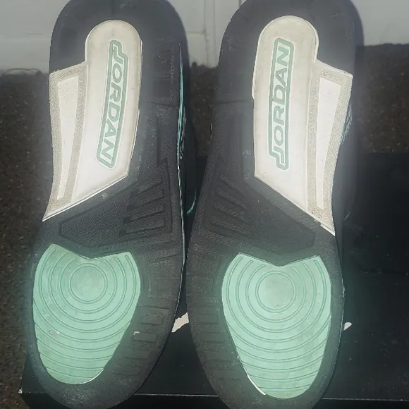 Used Air Jordan 3's Black and Tiffany Blue youth Sneakers kids 6.5/women's (8.5)