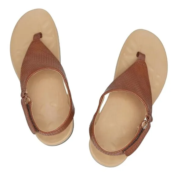 Utenag Arch Support Orthotic Adjustable Thong Sandals Faux Leather Size 40/9