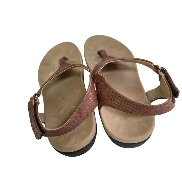 Utenag Arch Support Orthotic Adjustable Thong Sandals Faux Leather Size 40/9