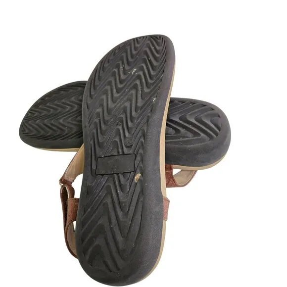 Utenag Arch Support Orthotic Adjustable Thong Sandals Faux Leather Size 40/9