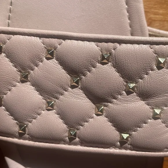 Valentino Garavani Pink Leather Rockstud Slide