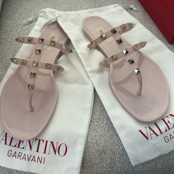 Valentino Garavani PVC Jellies Women's Sandals 39 Water Rose Like New Worn Once